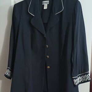 Women's Size 22 Navy Pantsuit with silver detail
